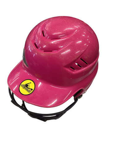 Used Rawlings SOFTBALL Batting Helmet w/Mask Pink MD 11613-S000172249