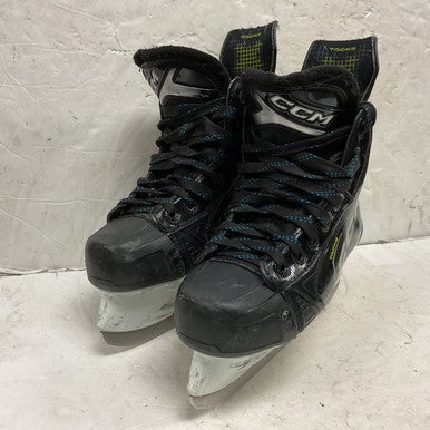 Used CCM TACKS XF80 Junior Hockey Skate Black And Optic Yellow Junior 02 11855-S000195102
