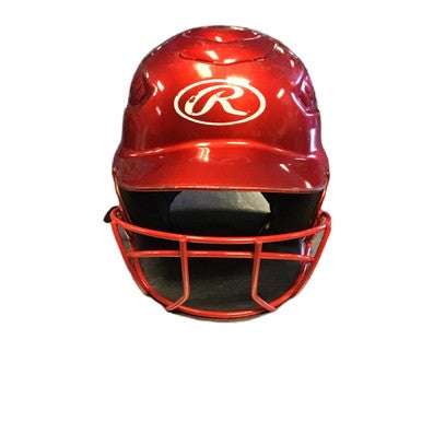 Used Rawlings RCFH Batting Helmet w/Mask Red One Size 11730-S000068290