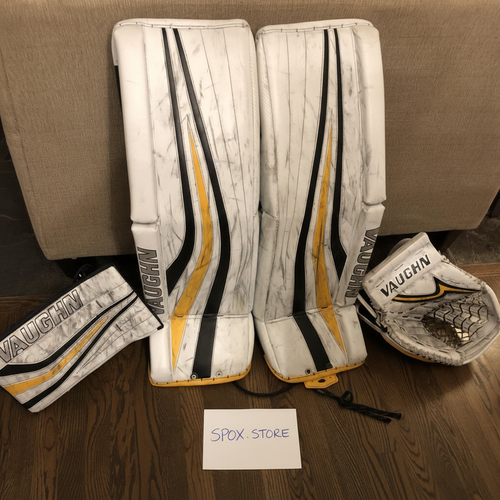 Vaughn Ventus SLR Pro Stock Goalie Full Set – 34" | White | NCAA Used | (READ DESCRIPTION)