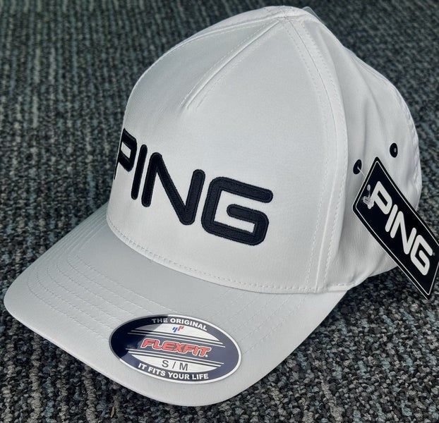 Ping FlexFit Structured Tour Golf Hat Cap White Size: Small/Medium NEW!