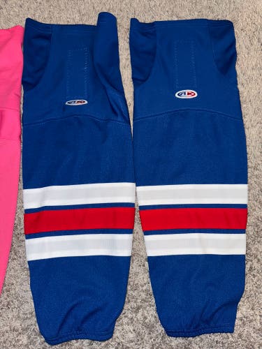 Athletic Knit (AK) HS2100-312 New York Rangers Royal Blue Mesh Ice Hockey Socks