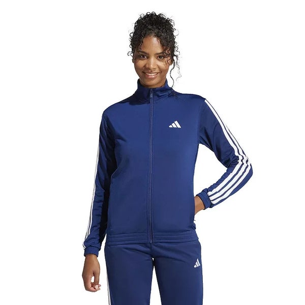 Women's Adidas Tricot 3-Stripes Track Tops Jacket Dark Blue JD4514 NWT