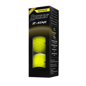 Srixon Z-Star Golf Balls (Tour Yellow, Spinskin, 3pk) 1 Sleeve 2025 NEW