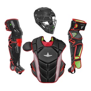 All Star MVP Pro Series Intermediate 13-15 Baseball Catchers Gear Set Black Red