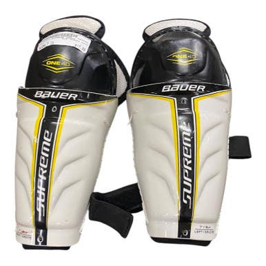 Used Bauer SUPREME ONE40 Youth Shin Guards White 7" 11375-S000370011