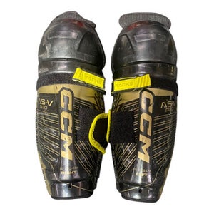 Used CCM AS-V PRO Youth Shin Guards Black 10" 11375-S000369839