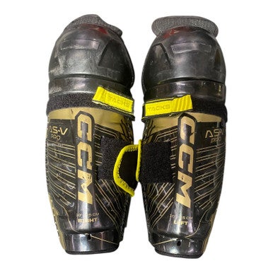 Used CCM AS-V PRO Youth Shin Guards Black 10" 11375-S000369839