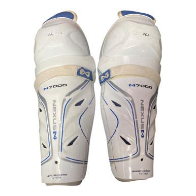 Used Bauer NEXUS N7000 Intermediate Shin Guards White 13" 11375-S000369841