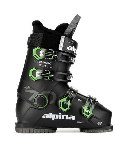 New Men's Alpina All Mountain X-Track 70 Black/Green Ski Boots Size 26.5 (SY904)
