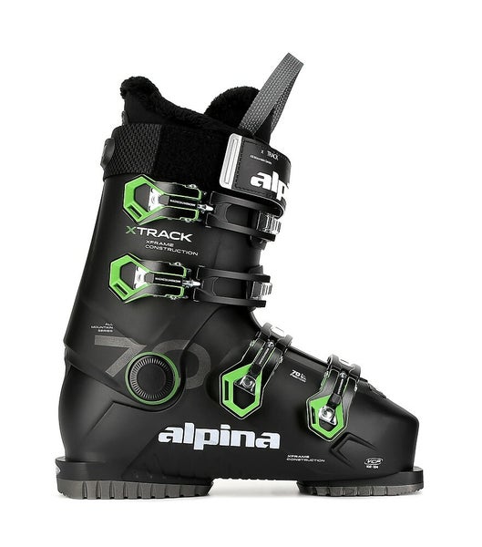 New Men's Alpina All Mountain X-Track 70 Black/Green Ski Boots Size 26.5 (SY904)