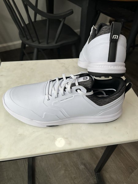 Travis Matthew The Daily Pro Hybrid Plus White/Black Shoes Size 10.5 NEW in Box