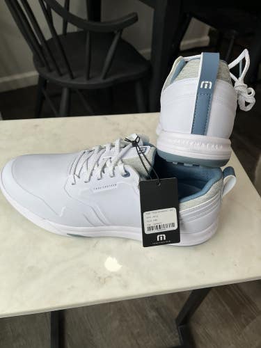 Travis Matthew The Daily Pro Hybrid Plus White/Blue Shoes Size 10.5 NEW in Box