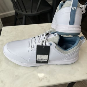 Travis Matthew The Daily Pro Hybrid Plus White/Blue Shoes Size 10 NEW in Box
