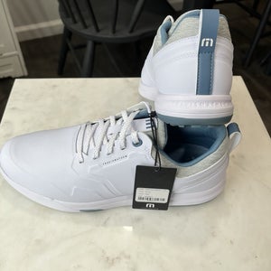 Travis Matthew The Daily Pro Hybrid Plus White/Blue Shoes Size 9.5 NEW in Box