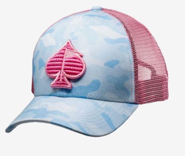 Pins & Aces Trucker Hat (Cotton Candy Camo, Adjustable) Golf Cap 2025 NEW