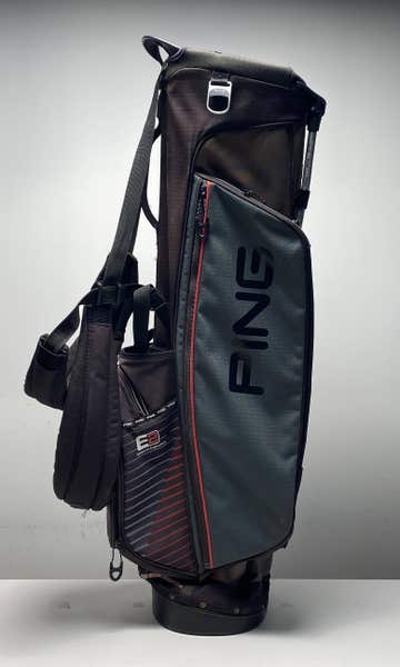 PING E2 ブラックキャディバッグ Ping E2 4 Series Stand Bag Black/Red 4-Way Divide Dual Strap Golf