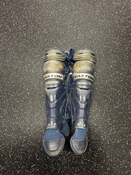 Used Easton EASTON SHIN GUARDS Catchers Leg Guards Navy Blue Youth 11849-S000033807