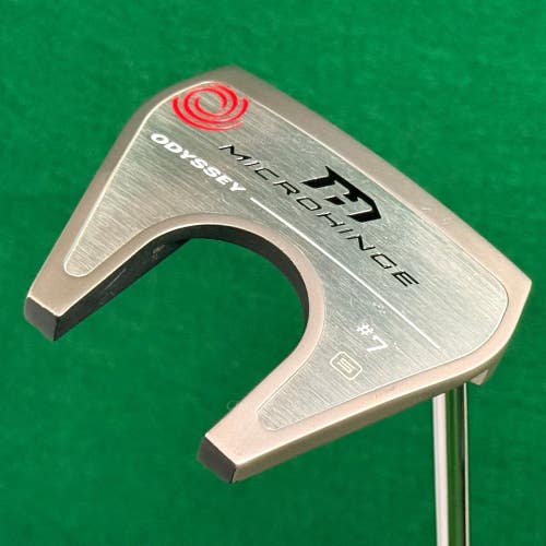 Odyssey 2024 Microhinge Seven #7 S 33.5" Slant-Neck Mallet Putter Golf Club w/HC