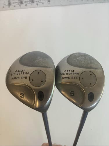 Callaway Great Big Bertha Hawkeye Fairway Woods Set 3 & 5 Regular Graphite Shaft