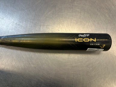 Used Rawlings ICON CARBON BB/SB High School -3 Bat 32" 11339-S000193177