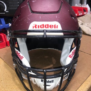 USED RIDDELL FLEX ADULT HELMET - LARGE - FLAT METALLIC MAROON