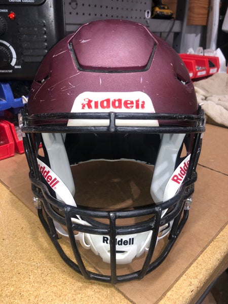 USED RIDDELL FLEX ADULT HELMET - LARGE - FLAT METALLIC MAROON