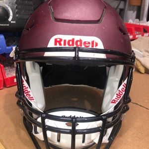 USED RIDDELL FLEX ADULT HELMET - LARGE - FLAT METALLIC MAROON