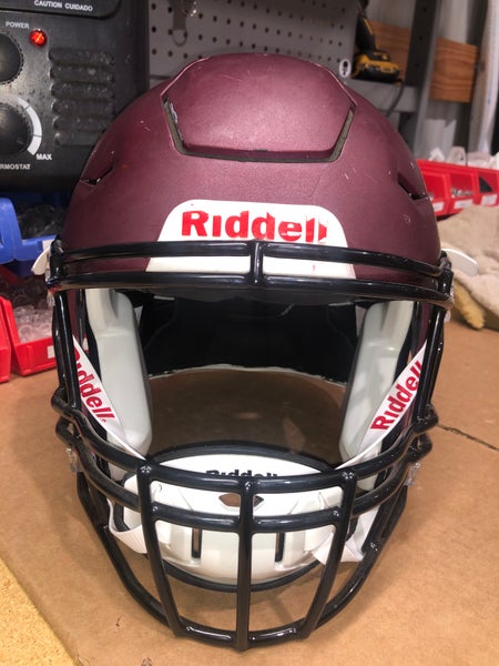 USED RIDDELL FLEX ADULT HELMET - LARGE - FLAT METALLIC MAROON