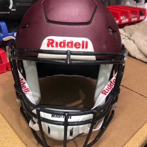 USED RIDDELL FLEX ADULT HELMET - MEDIUM - FLAT METALLIC MAROON - REJECT