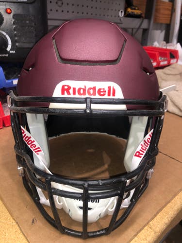 USED RIDDELL FLEX ADULT HELMET - LARGE - FLAT METALLIC MAROON
