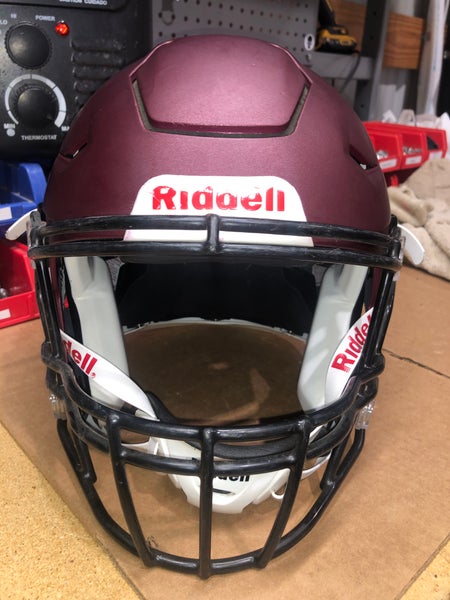 USED RIDDELL FLEX ADULT HELMET - LARGE - FLAT METALLIC MAROON