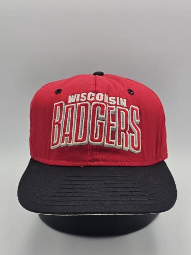 Vintage Wisconsin Badgers 1990s NCAA College Sports AJD Hat Cap Vtg Snapback