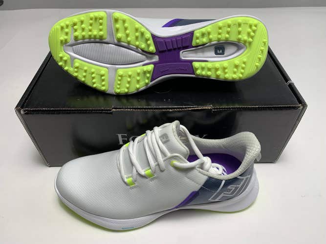 FootJoy FJ Fuel Sport Golf Shoes White Blue / Purple Women's SZ 7 (90128)