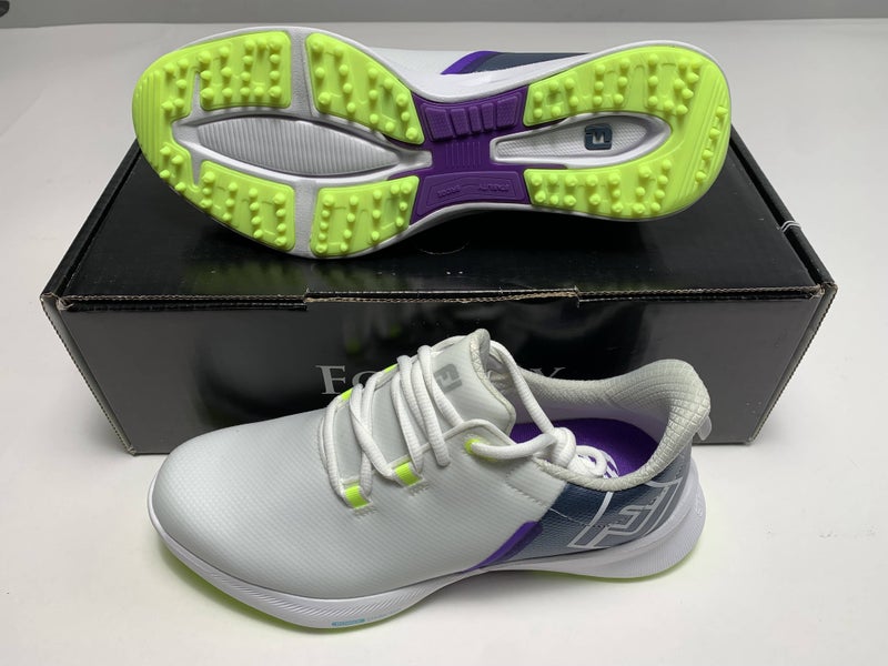 FootJoy FJ Fuel Sport Golf Shoes White Blue / Purple Women's SZ 7 (90128)