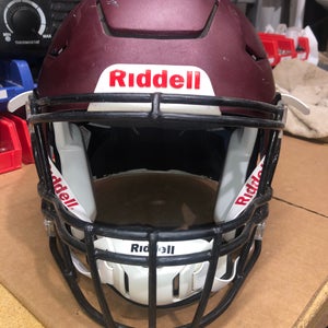 USED RIDDELL FLEX ADULT HELMET - LARGE - FLAT METALLIC MAROON