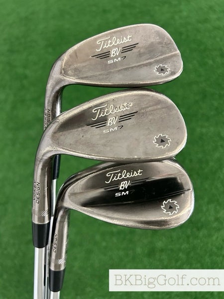 LH Titleist Vokey SM7 Brushed Steel 3 Wedge Set (50, 54, & 58 Degrees) +1