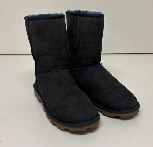 UGG Australia Classic Short II Navy Shearling Suede Leather Boots US 10 EU 41