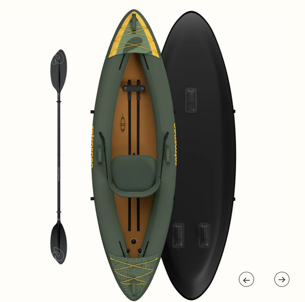 Coaster Inflatable Kayak - Single (Wild Spruce Green and Black)