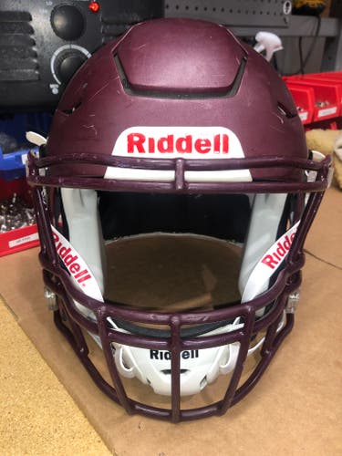 USED RIDDELL FLEX ADULT HELMET - MEDIUM - FLAT METALLIC MAROON