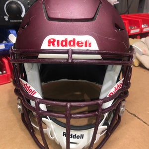 USED RIDDELL FLEX ADULT HELMET - LARGE - FLAT METALLIC MAROON