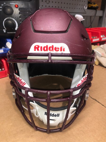 USED RIDDELL FLEX ADULT HELMET - LARGE - FLAT METALLIC MAROON