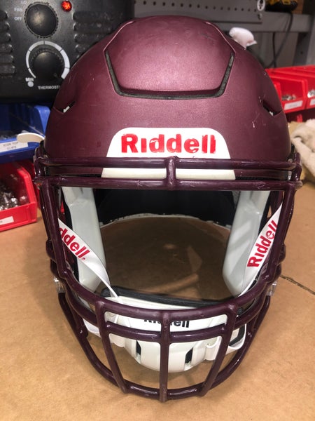 USED RIDDELL FLEX ADULT HELMET - LARGE - FLAT METALLIC MAROON