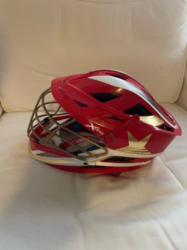 Cascade XRS Lacrosse Helmet - Red with Chrome Facemask (retail: $350)