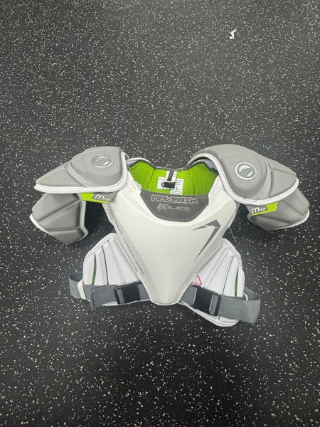 Used Maverik MAX EKG Lacrosse Shoulder Pads White MD 11849-S000033554