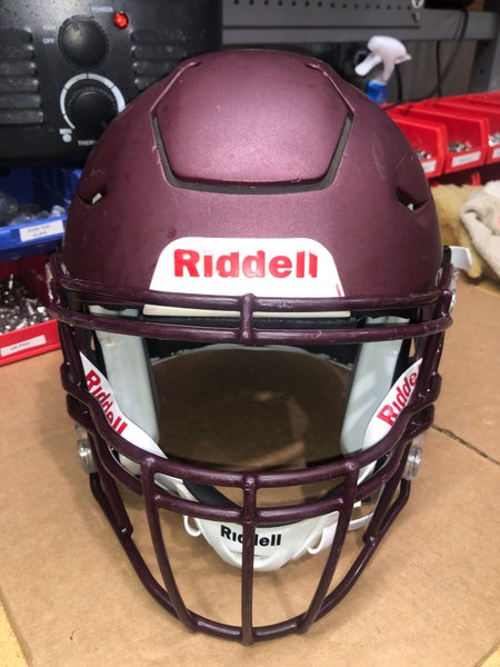 USED RIDDELL FLEX ADULT HELMET - LARGE - FLAT METALLIC MAROON - REJECT