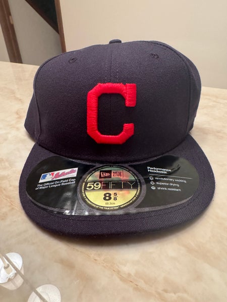 Cleveland Indians New Era 59FIFTY Size 8 5/8 On-Field Fitted Hat Navy/Red MLB