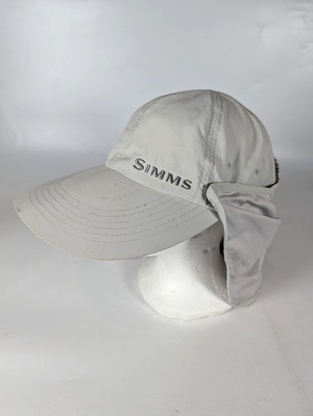 Simms No Fly Zone Sunshield Hat Mens One Size Beige Adjustable Long Bill UPF 50