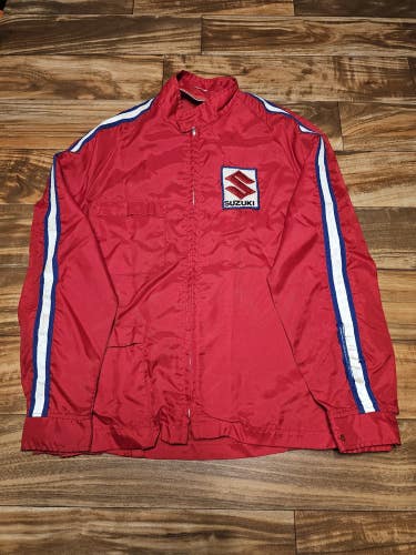 Vintage Team Suzuki Racing Motorsports Patch 70s/80s Windbreaker Jacket Sz SM/M