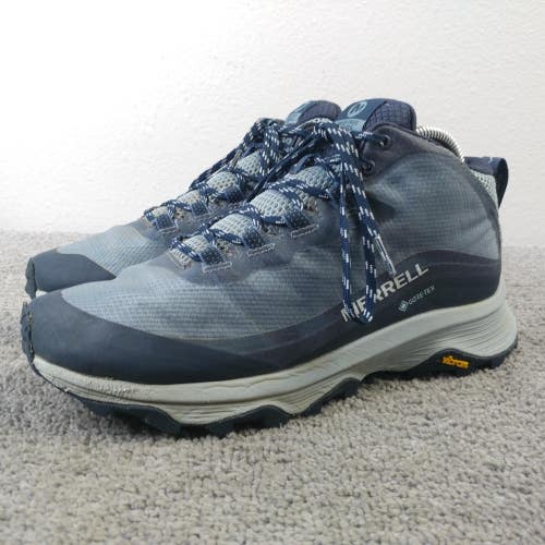 Merrell Moab Speed Mid GTX Womens Size 9 Hiking Boots Lace Up Blue Shoes